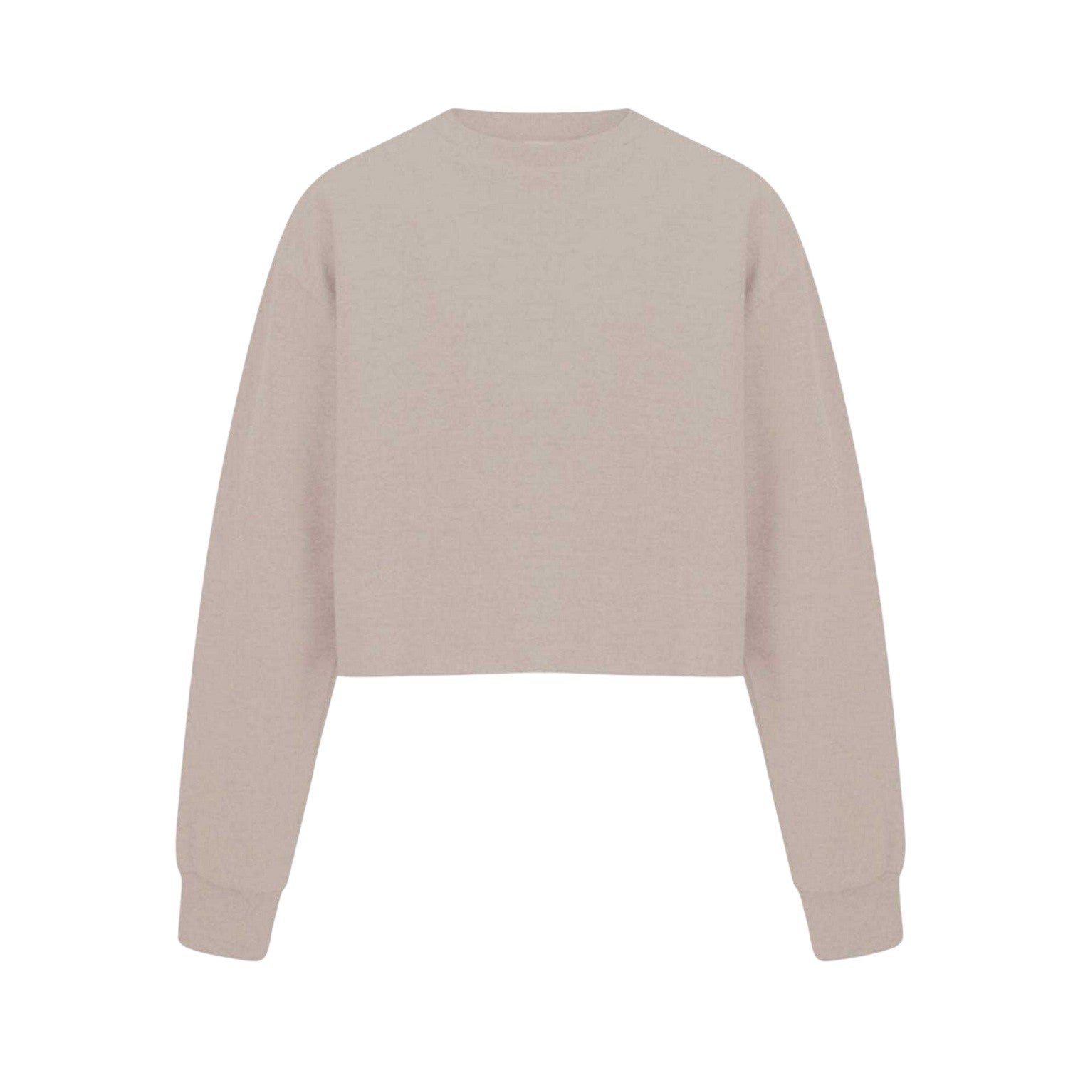 Sand - Front - Miso Womens-Ladies Relaxed Fit Crop Sweatshirt