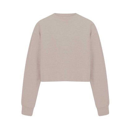 Sand - Front - Miso Womens-Ladies Relaxed Fit Crop Sweatshirt