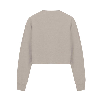 Sand - Back - Miso Womens-Ladies Relaxed Fit Crop Sweatshirt
