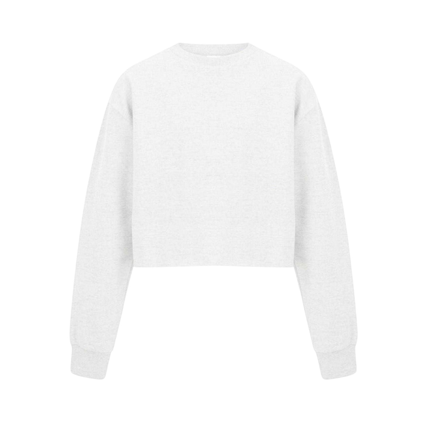 White - Front - Miso Womens-Ladies Relaxed Fit Crop Sweatshirt