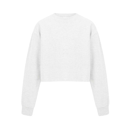 White - Front - Miso Womens-Ladies Relaxed Fit Crop Sweatshirt