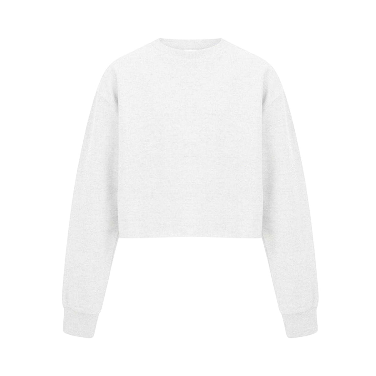 White - Front - Miso Womens-Ladies Relaxed Fit Crop Sweatshirt
