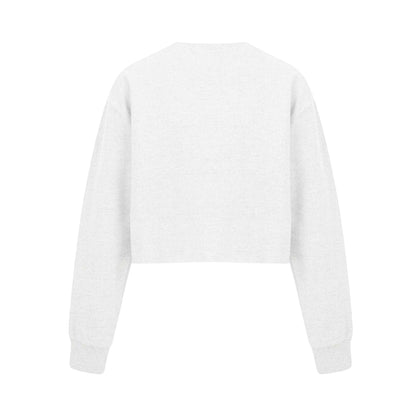 White - Back - Miso Womens-Ladies Relaxed Fit Crop Sweatshirt