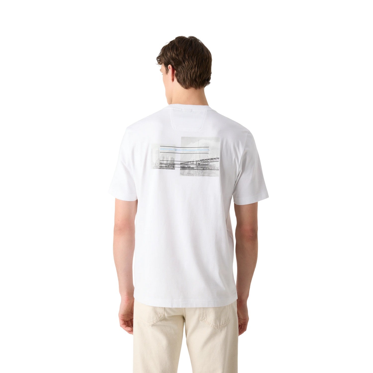 White - Back - Boss Mens Photo Print Relaxed Fit T-Shirt