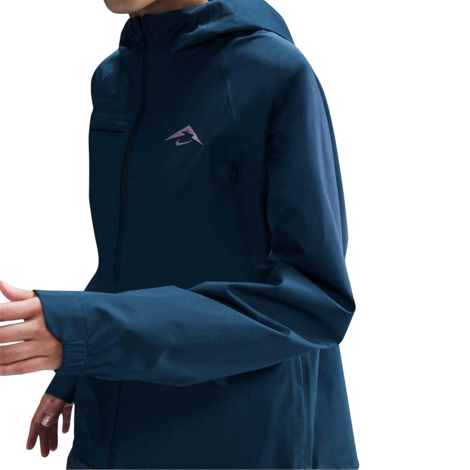 Navy-Taupe - Lifestyle - Nike Womens-Ladies Trail Hooded Jacket