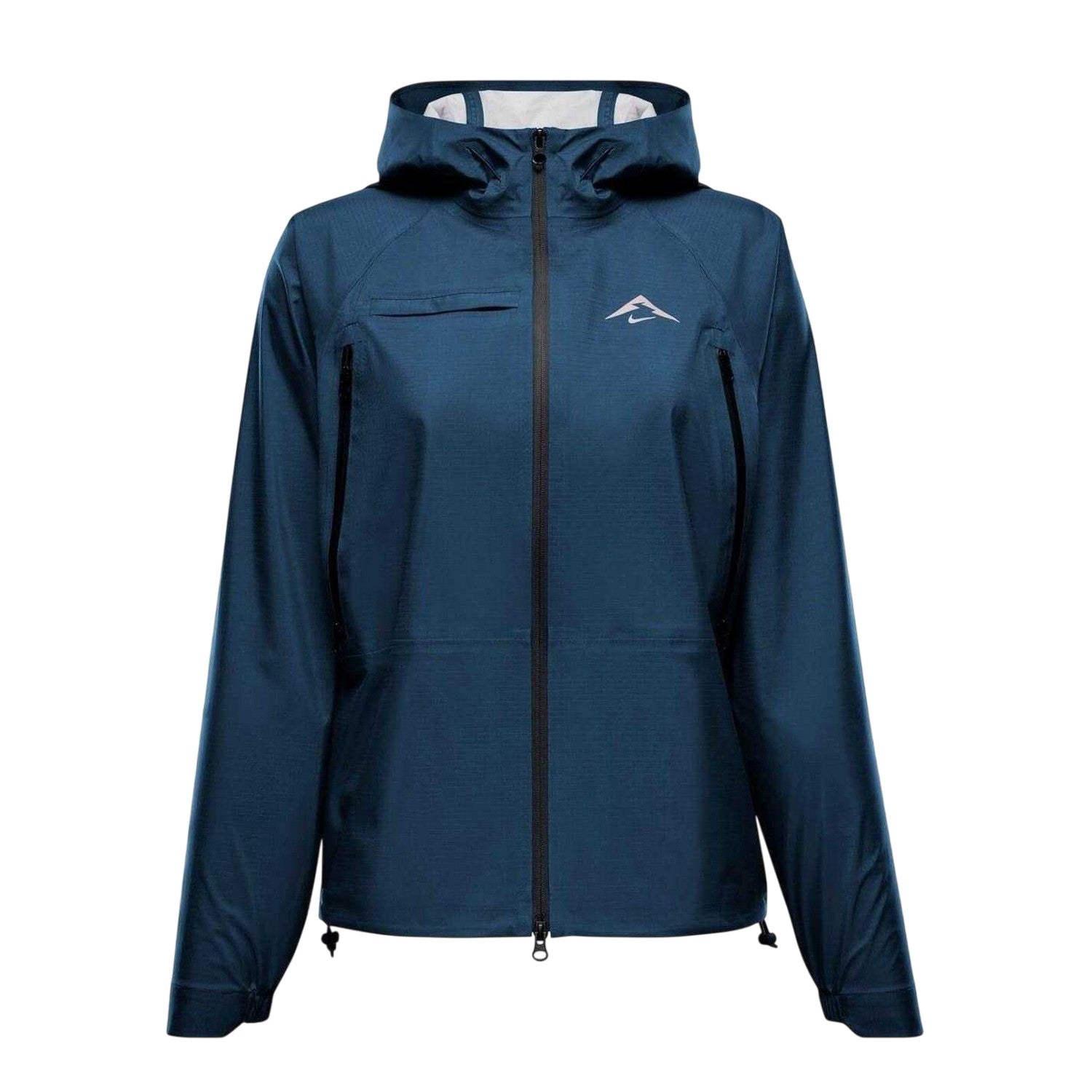 Navy-Taupe - Front - Nike Womens-Ladies Trail Hooded Jacket