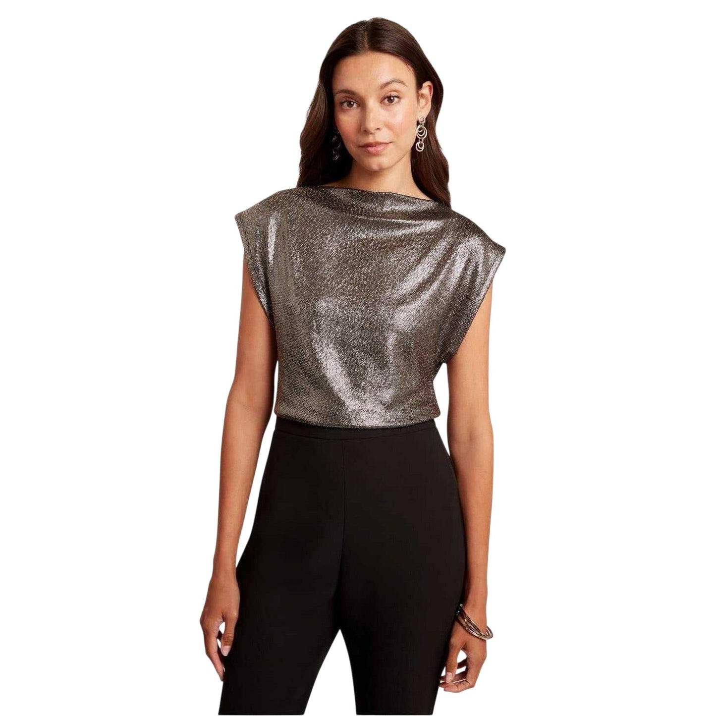 Charcoal - Side - Ted Baker Womens-Ladies Jjesca Metallic Top