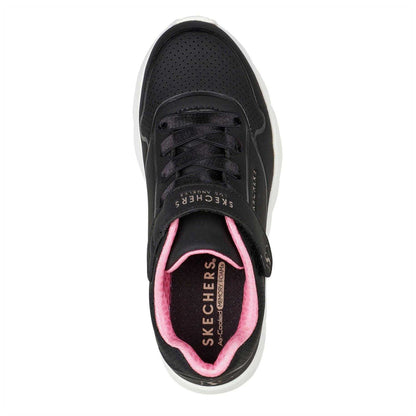 Black-Pink - Lifestyle - Skechers Girls Street Uno Lite Perforated Trainers