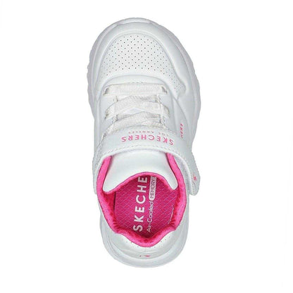 Pink-White - Lifestyle - Skechers Girls Street Uno Lite Perforated Trainers