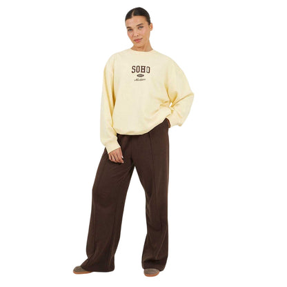 Yellow - Lifestyle - Brave Soul Womens-Ladies Soho Crew Neck Sweatshirt