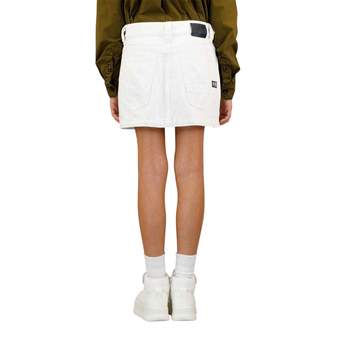 White - Back - G-Star Girls Denim Mini Skirt