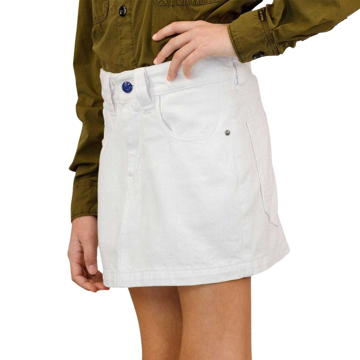 White - Side - G-Star Girls Denim Mini Skirt