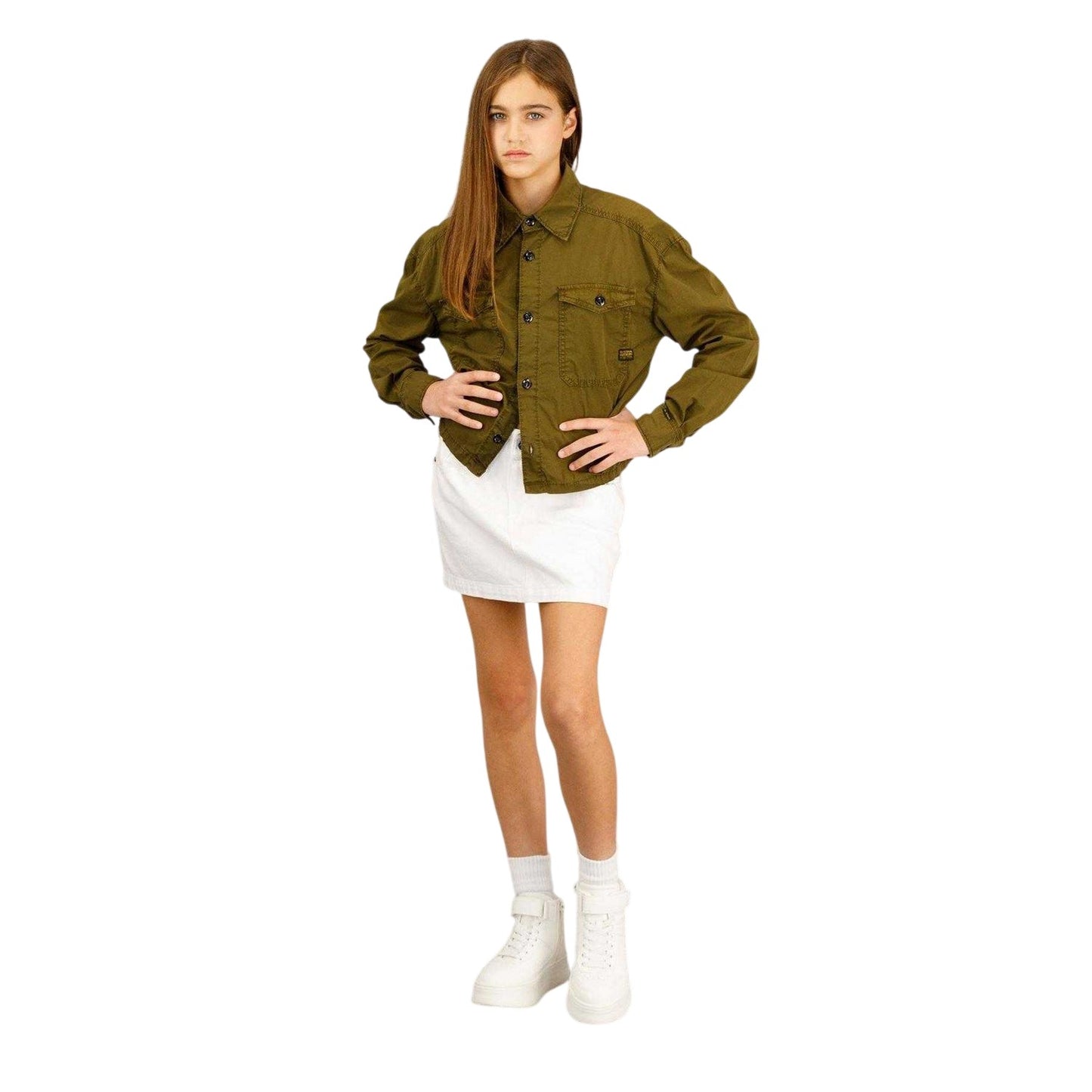 White - Pack Shot - G-Star Girls Denim Mini Skirt