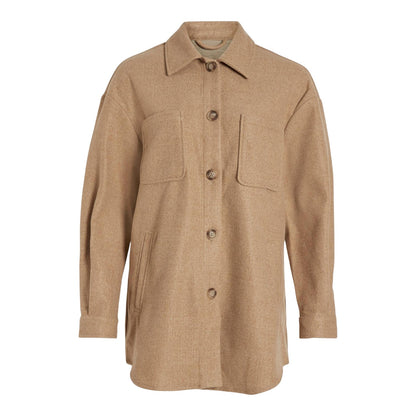 Tigers Eye - Front - Enhance Womens-Ladies Long-Sleeved Shacket