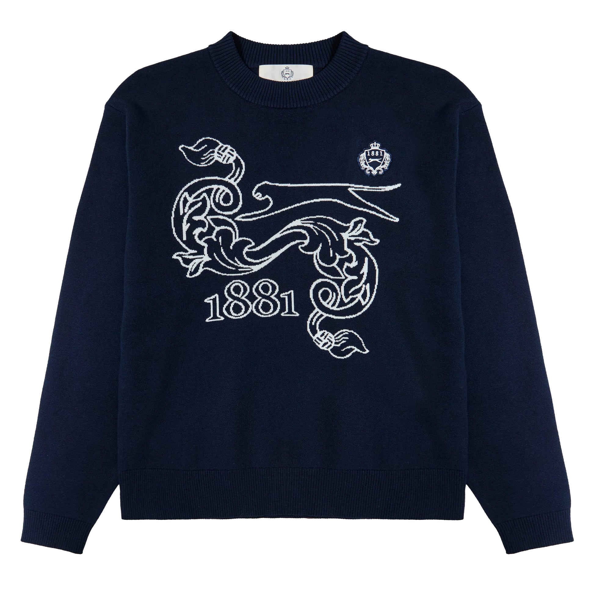 Blue - Front - Slazenger Mens Embroidered Logo Crew Neck Casual Sweatshirt