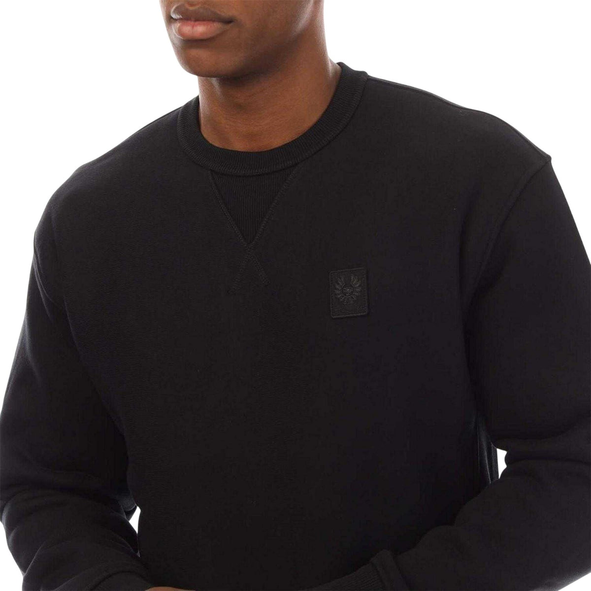 Black - Side - Belstaff Mens Hockley Fleece Sweatshirt
