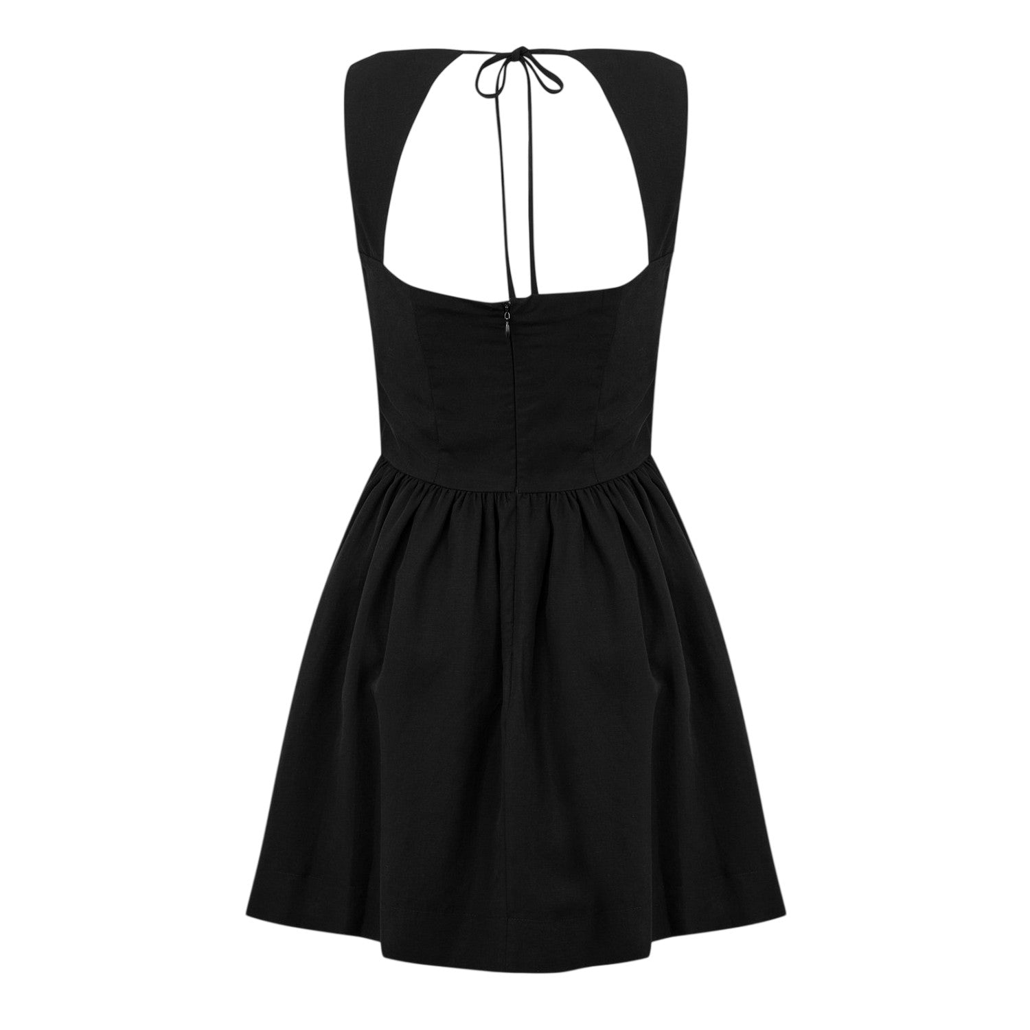 Black - Back - Jack Wills Womens-Ladies Square Neck Skater Dress
