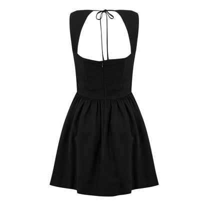 Black - Back - Jack Wills Womens-Ladies Square Neck Skater Dress