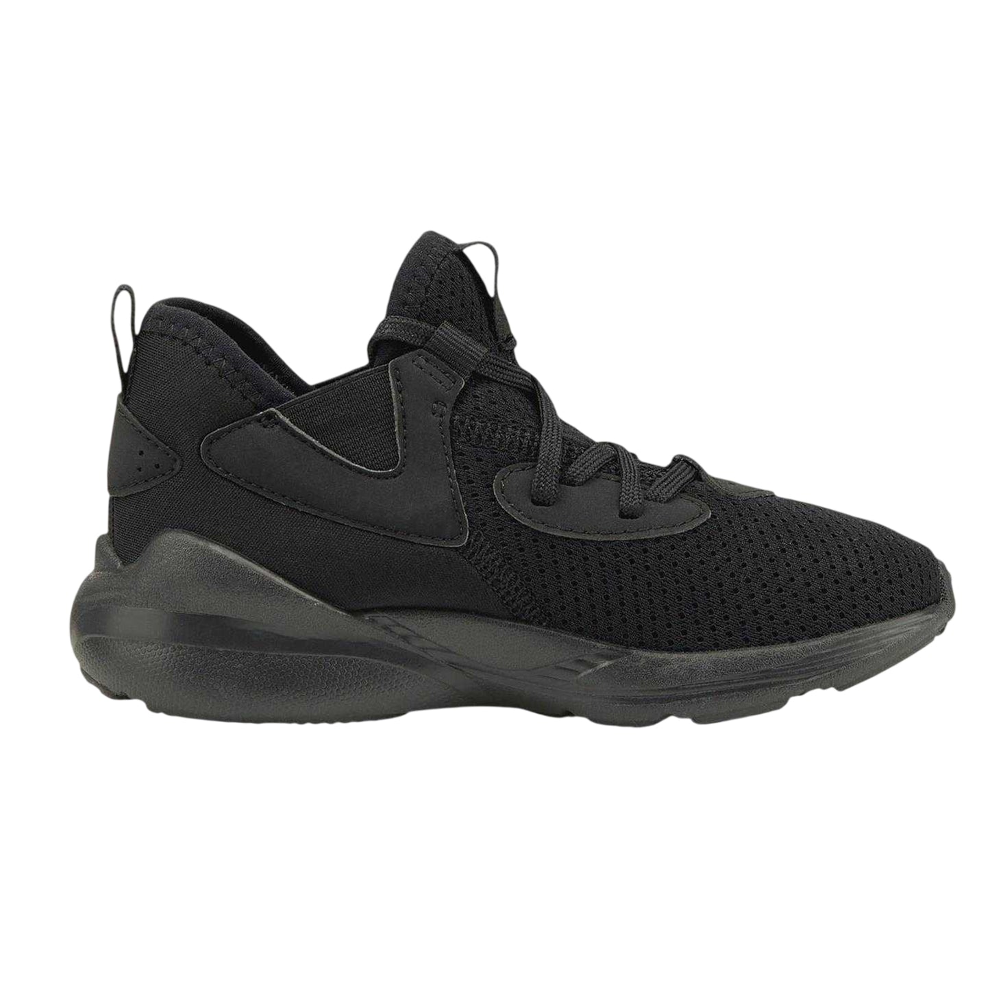 Black - Side - Puma Boys Flat Trainers