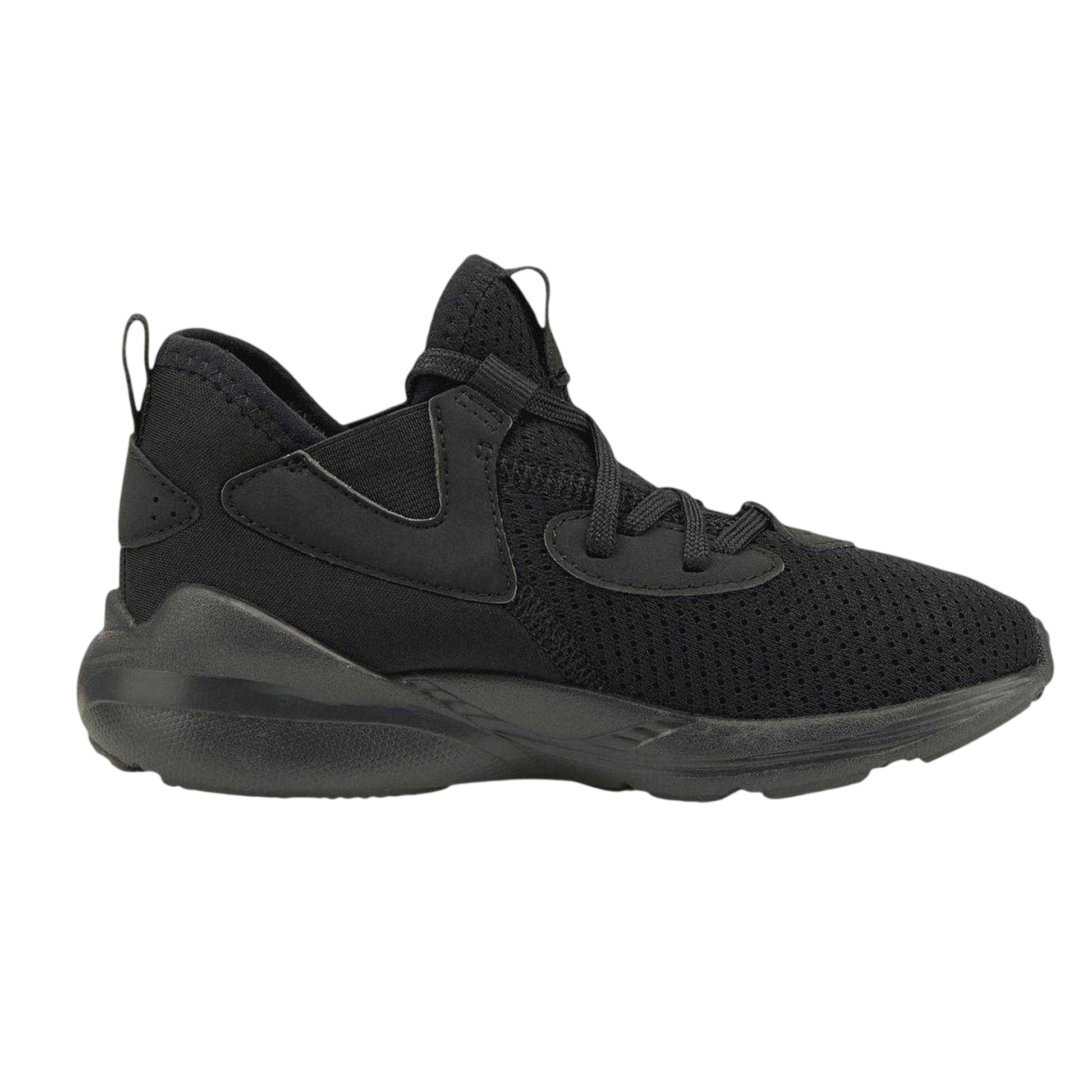 Black - Side - Puma Boys Flat Trainers
