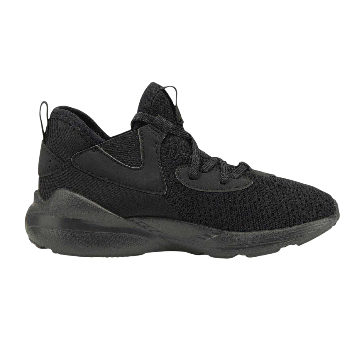 Black - Side - Puma Boys Flat Trainers