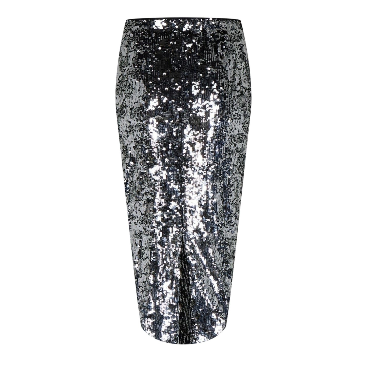 Silver - Front - Biba Womens-Ladies Sequin Midi Skirt
