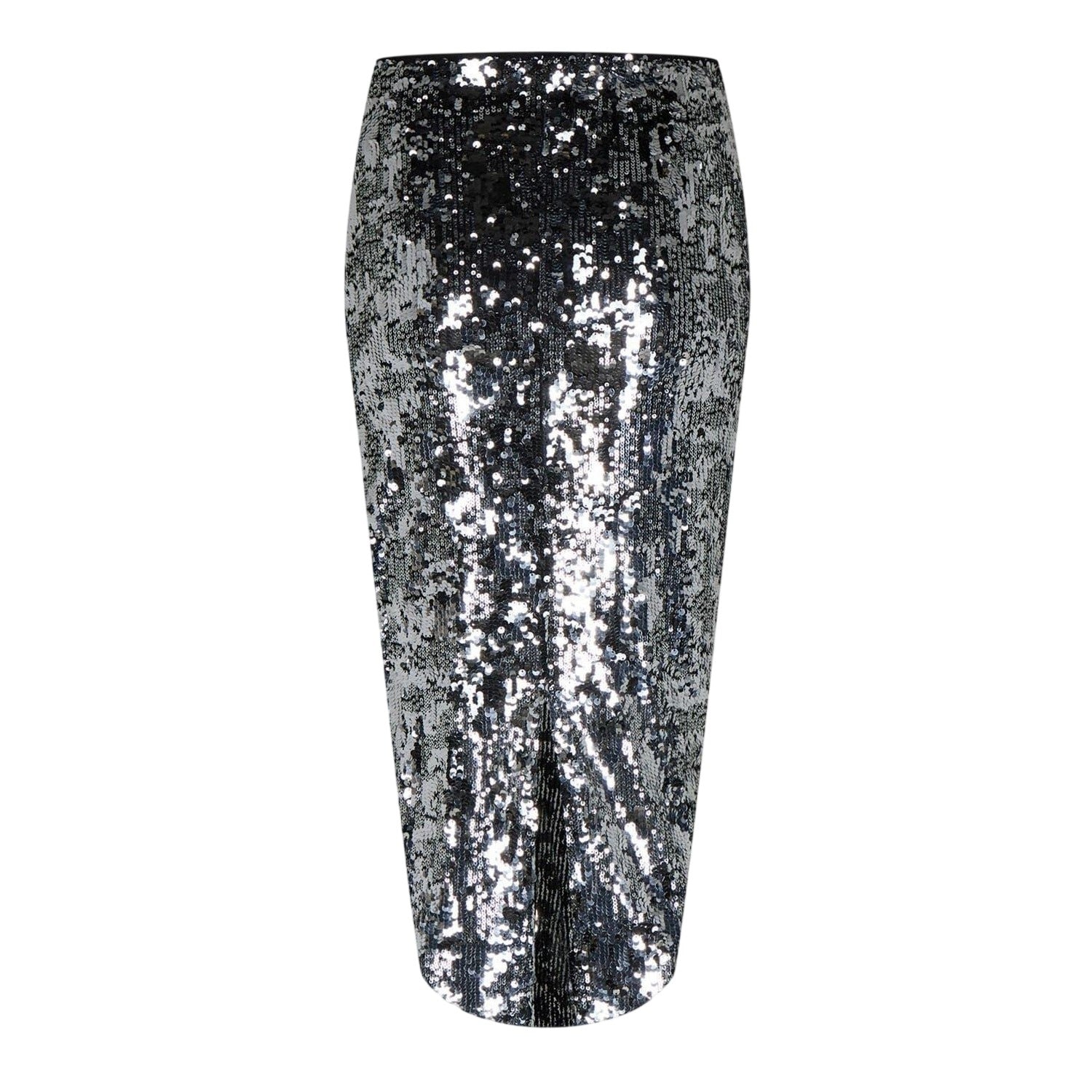 Silver - Front - Biba Womens-Ladies Sequin Midi Skirt