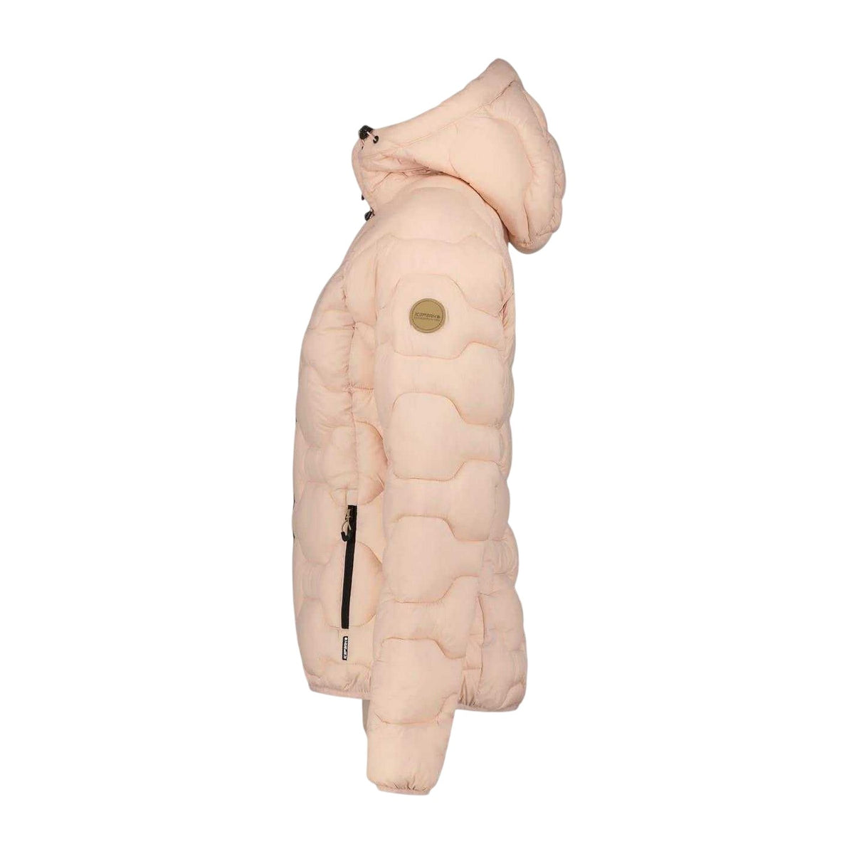 Baby Pink - Side - Icepeak Womens-Ladies Patterned Full Zip Puffer Jacket