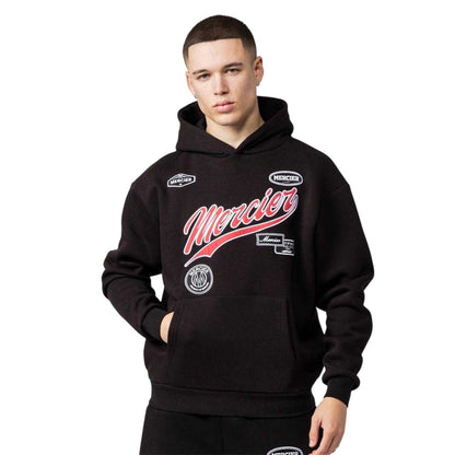 Black - Front - Mercier Mens Embroidered Hoodie