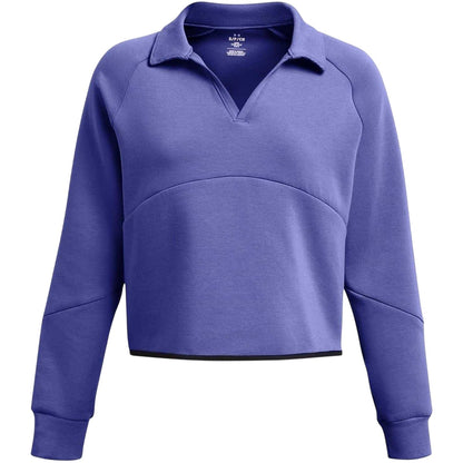 Purple - Front - Under Armour Womens-Ladies Collared Boxy Sweatshirt