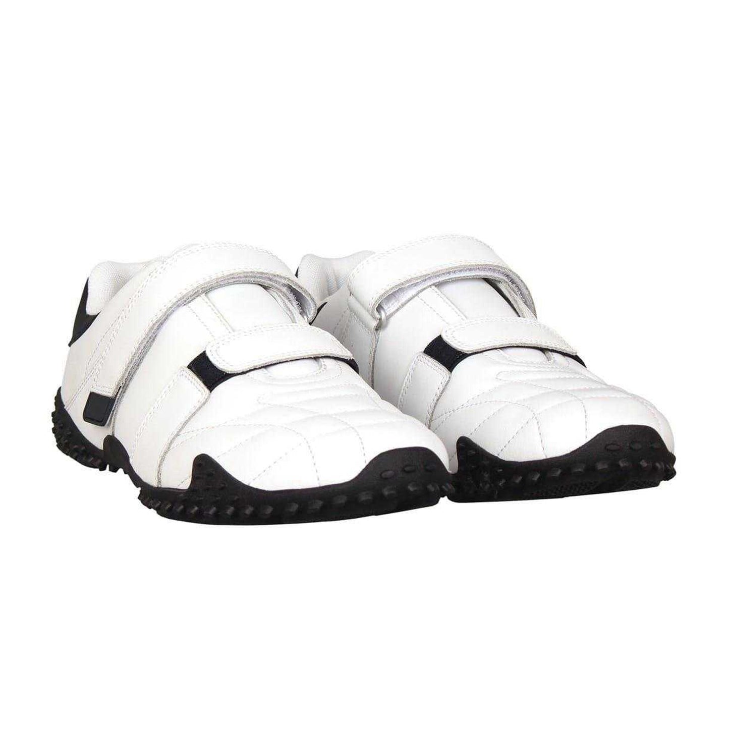 White-Navy - Front - Lonsdale Childrens-Kids Fulham Leather Flat Trainers
