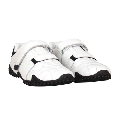 White-Navy - Front - Lonsdale Childrens-Kids Fulham Leather Flat Trainers