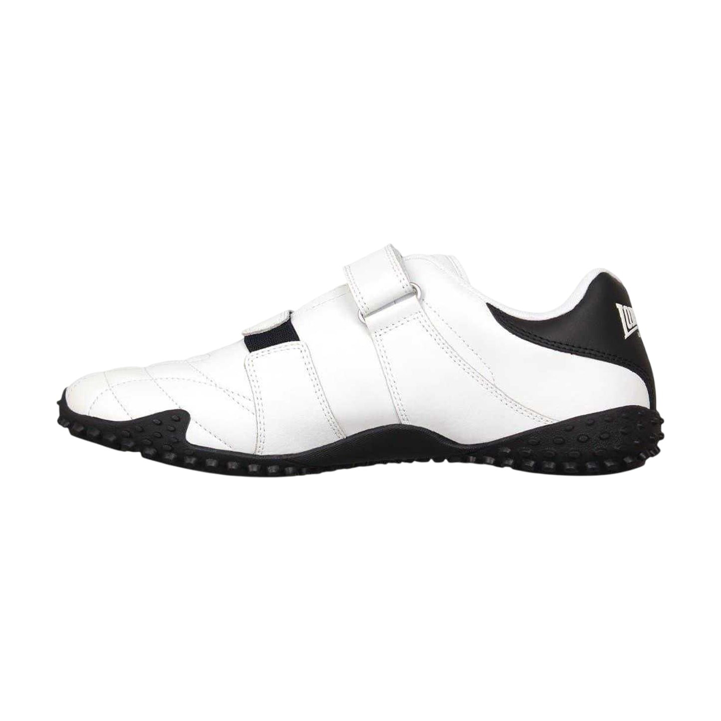 White-Navy - Side - Lonsdale Childrens-Kids Fulham Leather Flat Trainers
