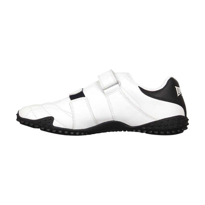 White-Navy - Side - Lonsdale Childrens-Kids Fulham Leather Flat Trainers