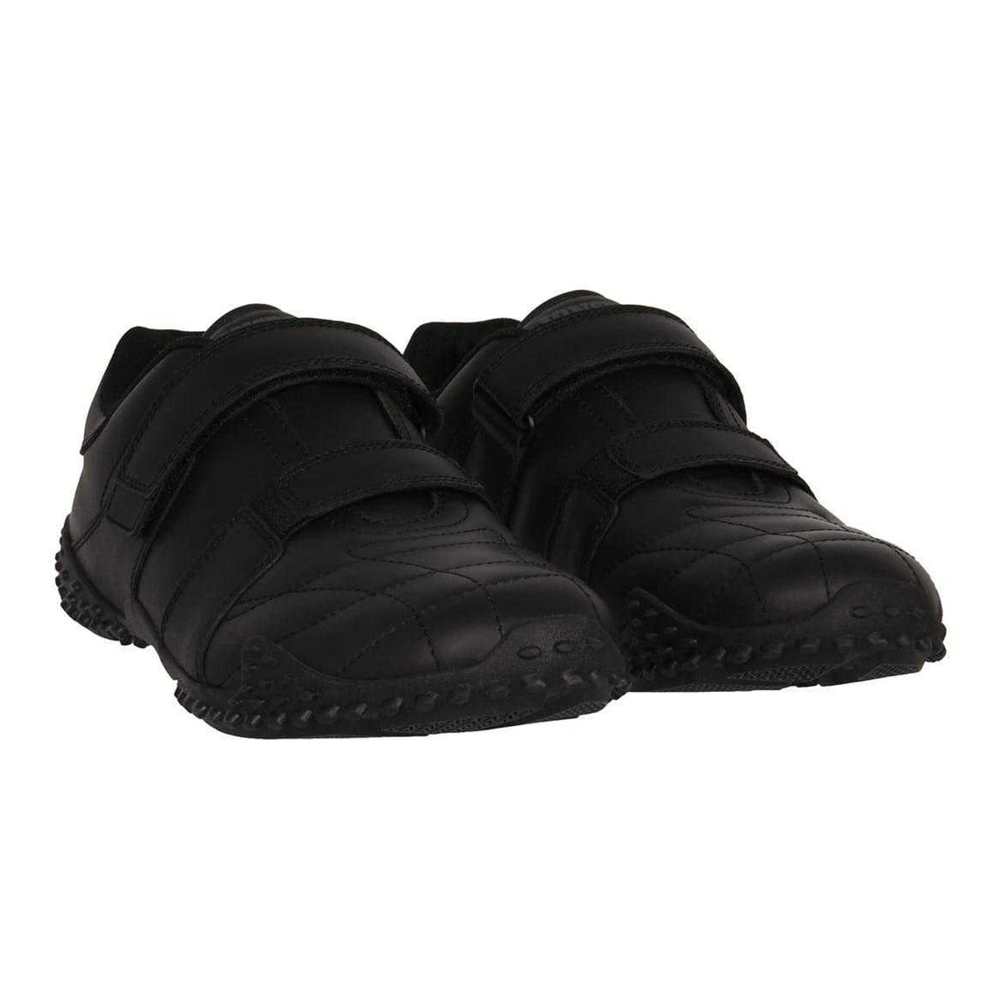 Black - Front - Lonsdale Childrens-Kids Fulham Leather Flat Trainers