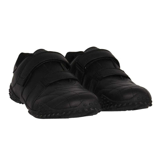 Black - Front - Lonsdale Childrens-Kids Fulham Leather Flat Trainers