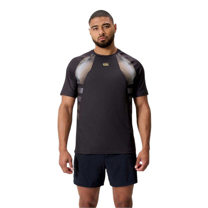 Black - Side - Canterbury Mens Tempo Logo Regular Raglan T-Shirt