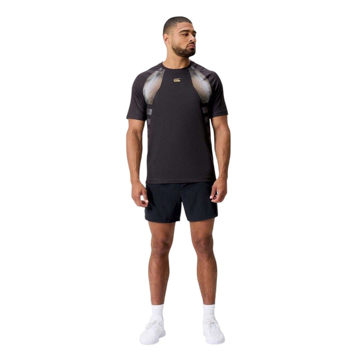 Black - Pack Shot - Canterbury Mens Tempo Logo Regular Raglan T-Shirt