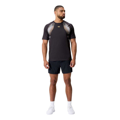 Black - Pack Shot - Canterbury Mens Tempo Logo Regular Raglan T-Shirt