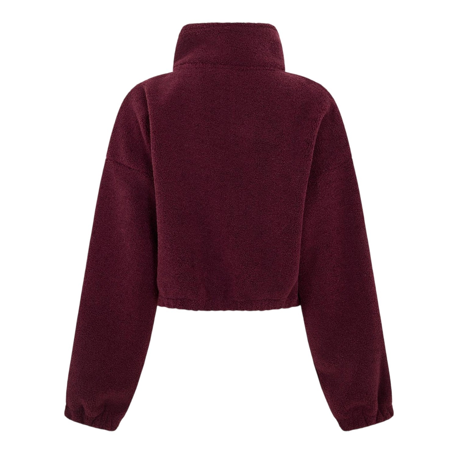 Fig - Back - Gym King Womens-Ladies Logo Borg Cropped Jacket