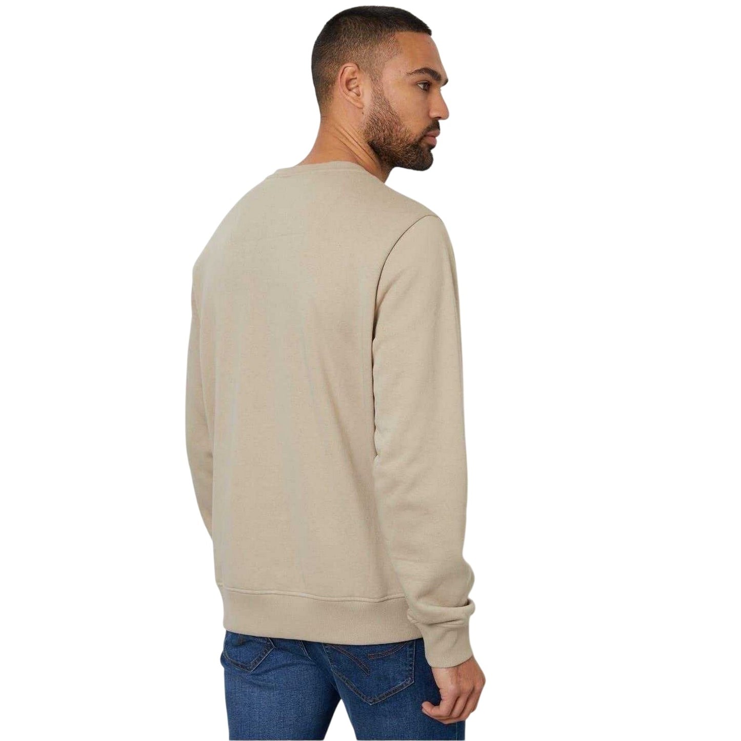 New Stone - Back - Threadbare Mens Crew Neck Regular Long-Sleeved Sweatshirt