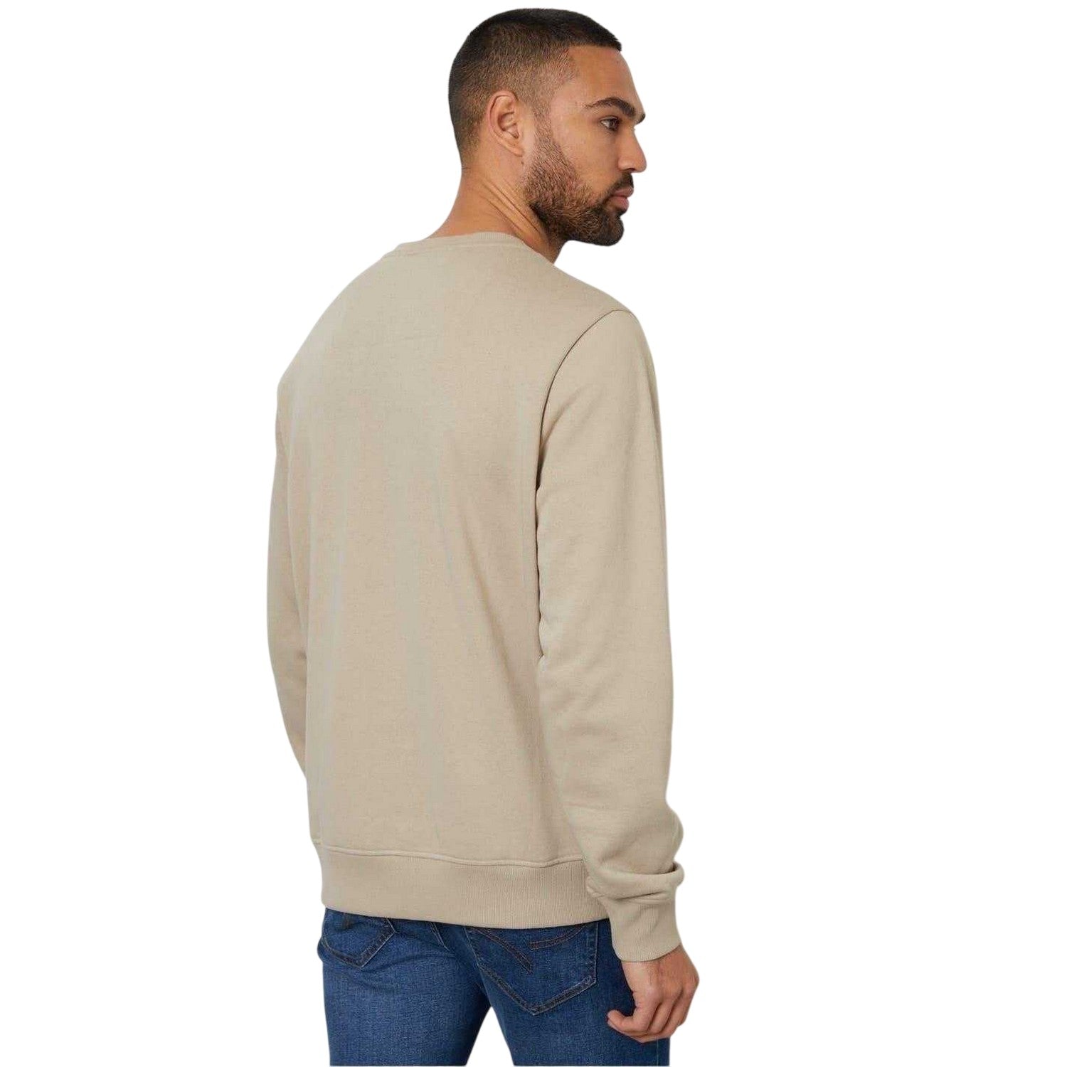 New Stone - Back - Threadbare Mens Crew Neck Regular Long-Sleeved Sweatshirt