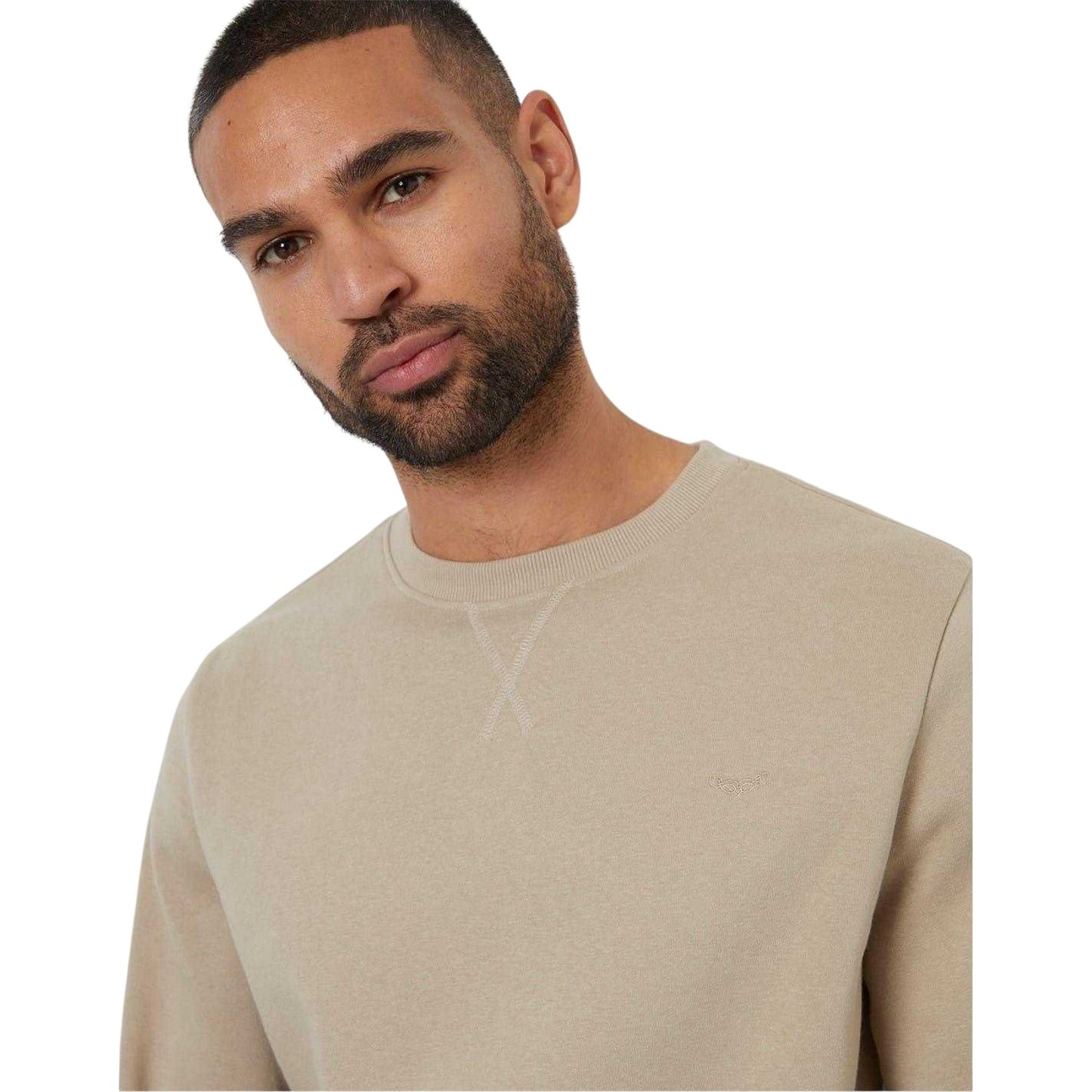 New Stone - Side - Threadbare Mens Crew Neck Regular Long-Sleeved Sweatshirt
