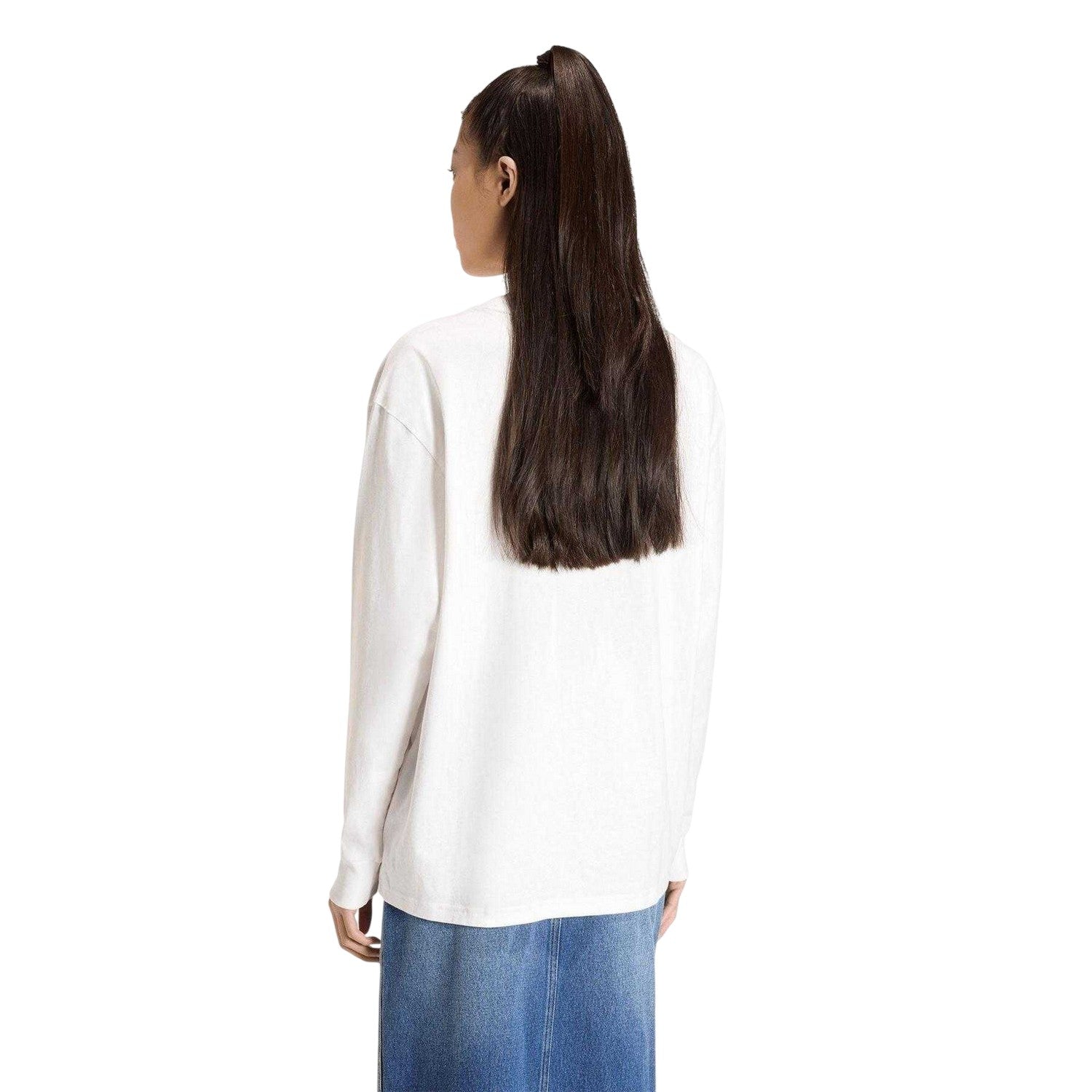 White - Back - Adidas Womens-Ladies Originals Long-Sleeved T-Shirt