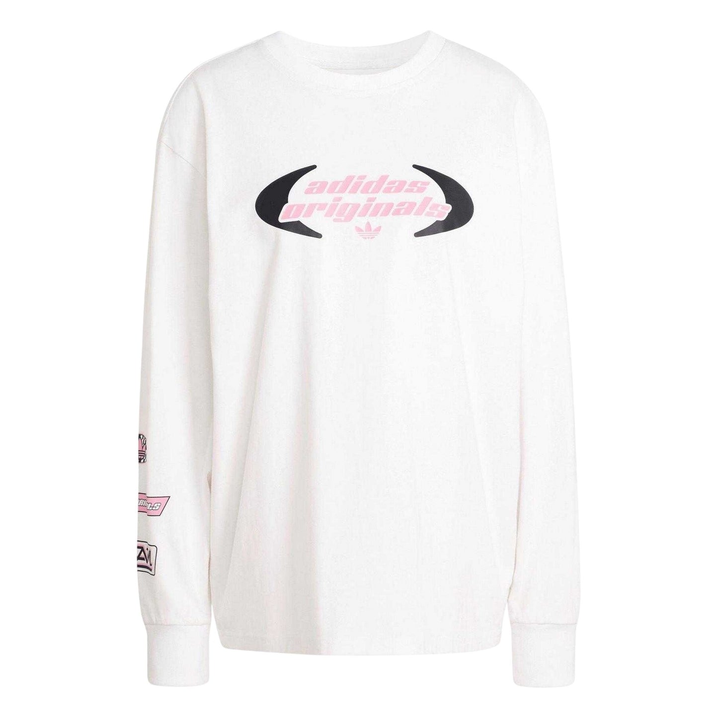 White - Front - Adidas Womens-Ladies Originals Long-Sleeved T-Shirt