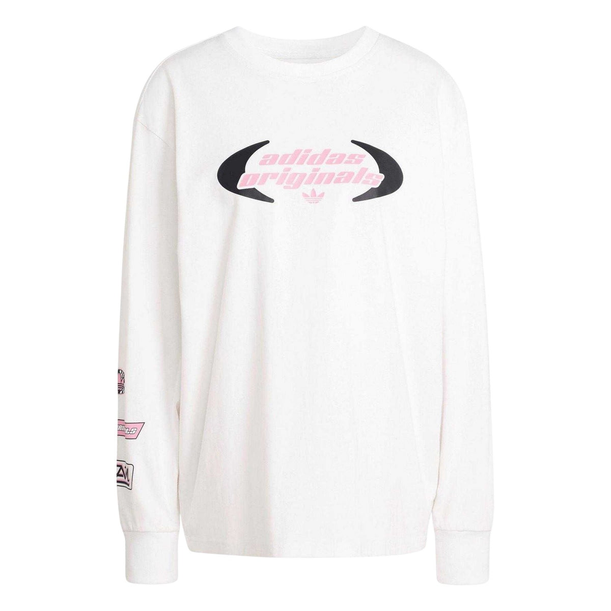 White - Front - Adidas Womens-Ladies Originals Long-Sleeved T-Shirt