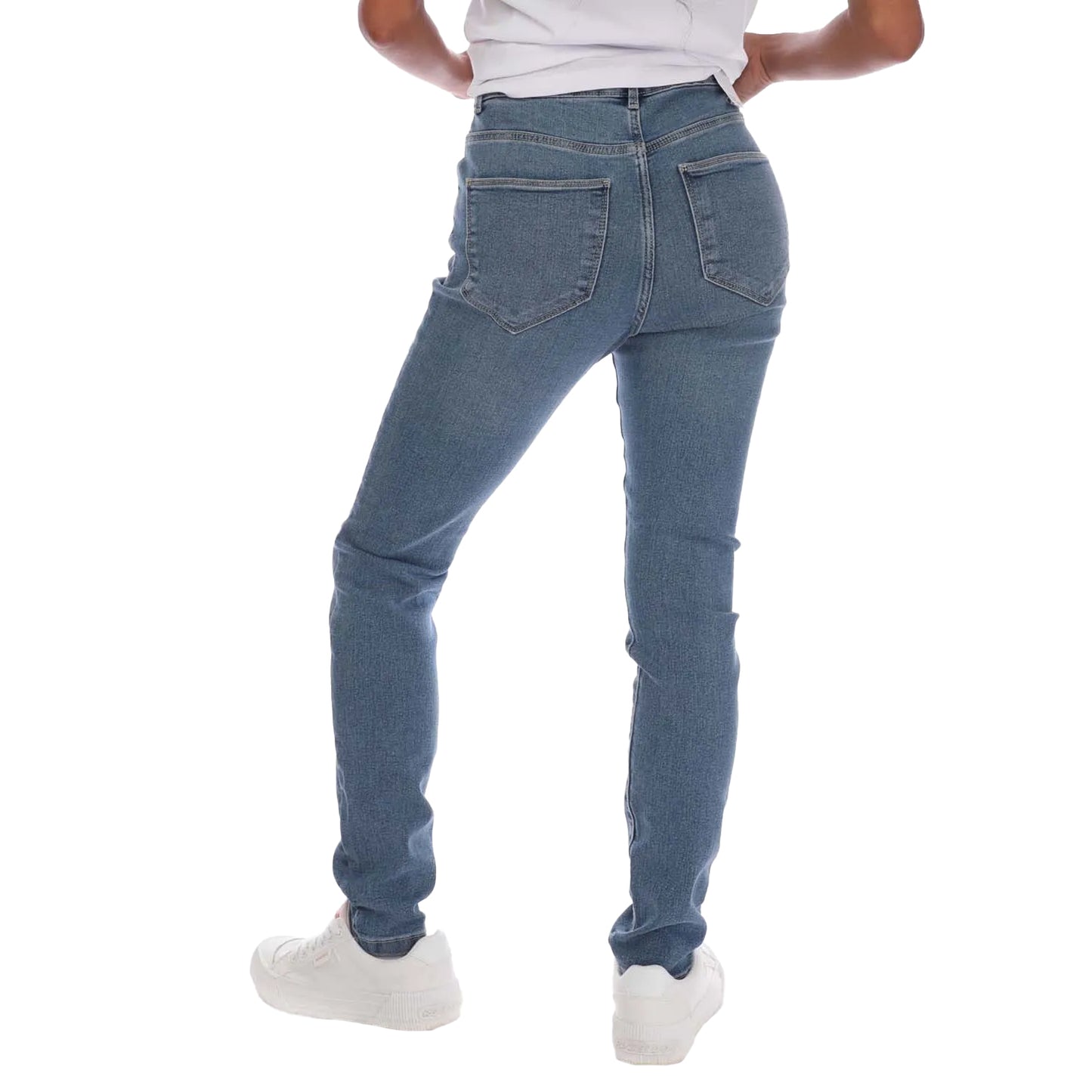 Denim - Back - Vero Moda Womens-Ladies Elly Mid Rise Skinny Jeans
