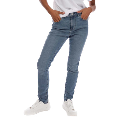 Denim - Side - Vero Moda Womens-Ladies Elly Mid Rise Skinny Jeans