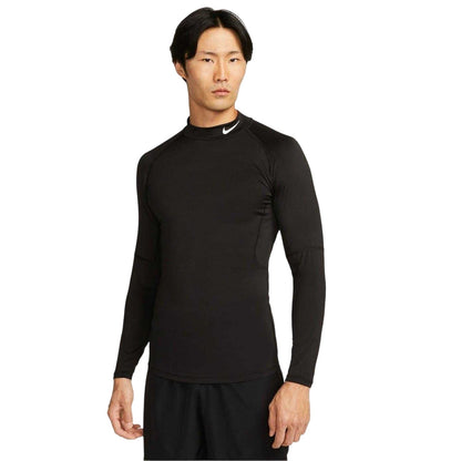 Black - Front - Nike Mens Pro Long-Sleeved Base Layer Top