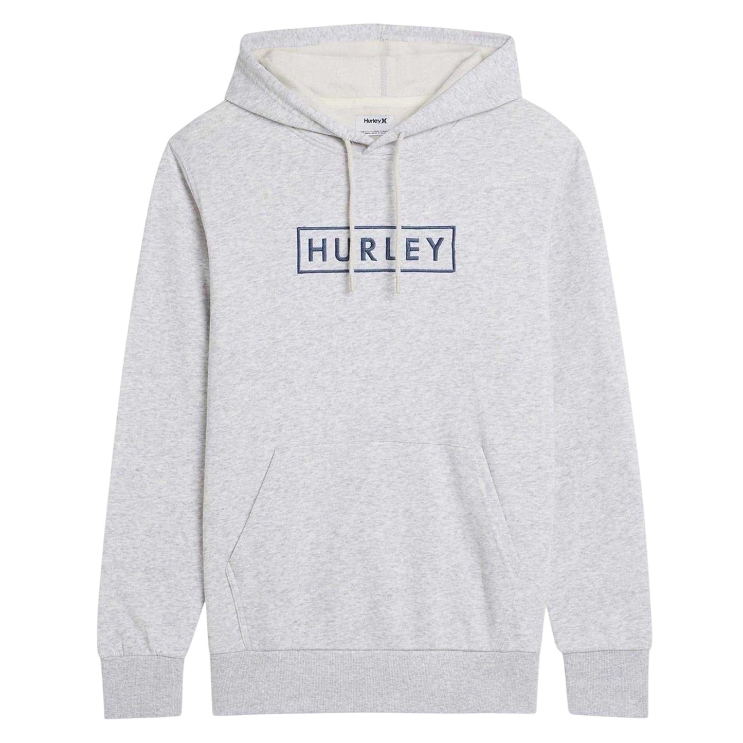 Grey - Front - Hurley Mens Box Logo Fleece Hoodie